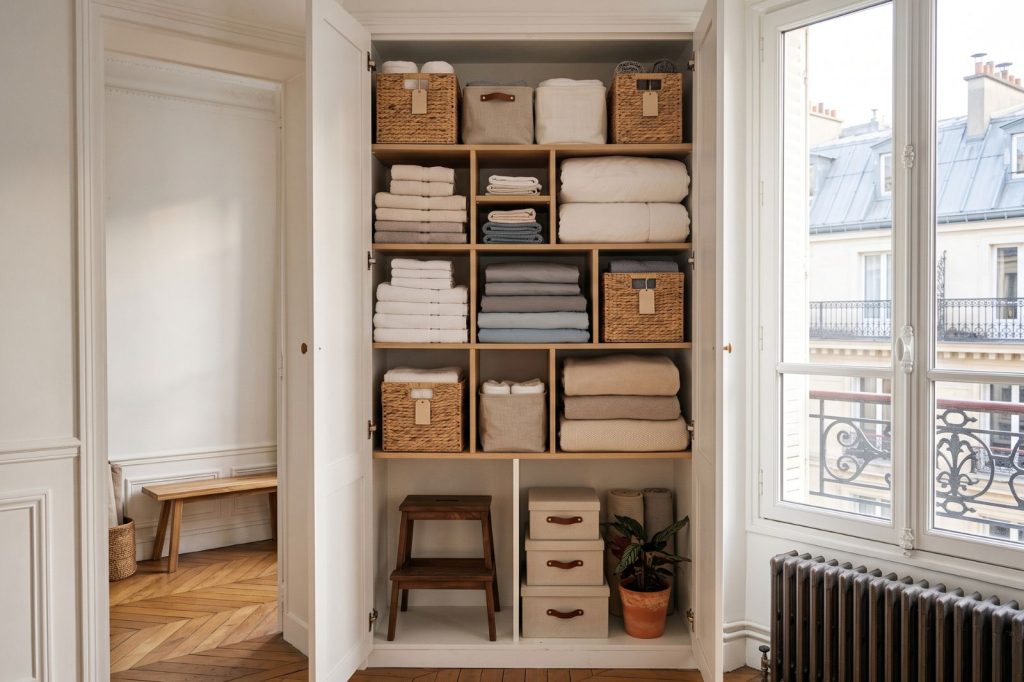 rangement de linge optimisé paris